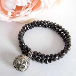 Double row bracelet Charm filigree Ball